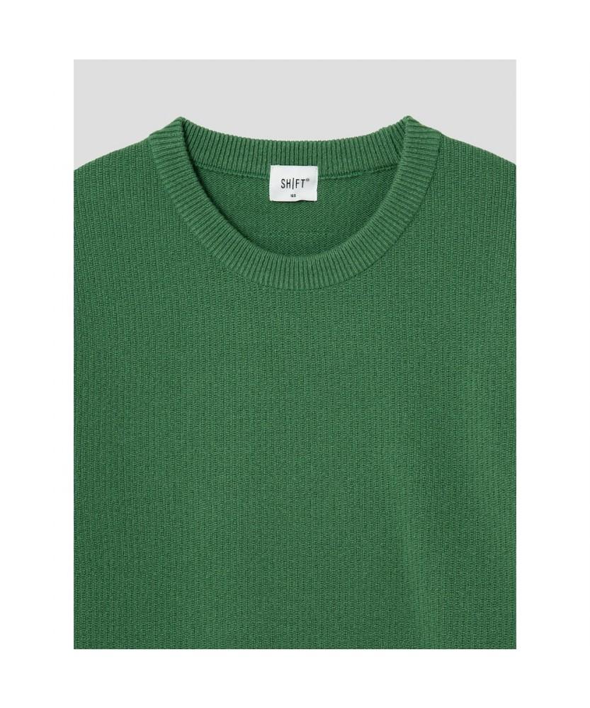 SHIFT.G Wool Texture Crewneck Sweater Green