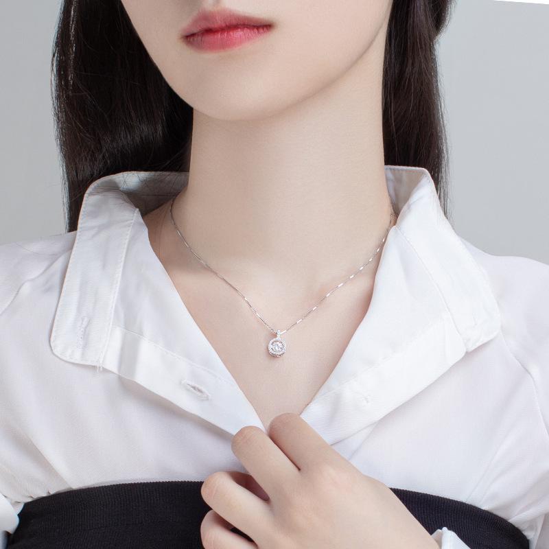 Серебряное ожерелье S925 Живое: Корейская стильная цепочка на ключицу с подвеской - Идеальный рождественский подарок для нее