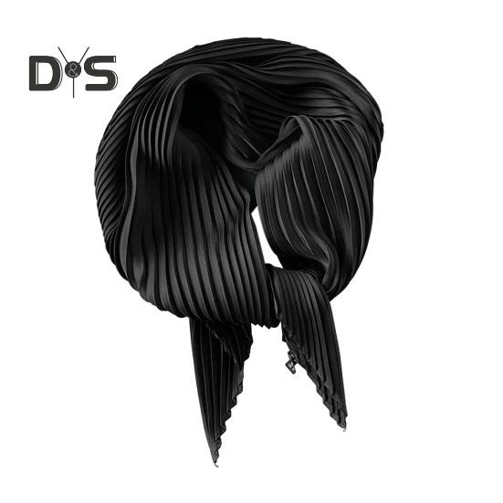 Women Pleated Scarf Solid Color Lightweight Breathable Scarf Soft Comfortable All-Season Shawl Scarf Everyday Wear