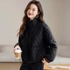 Women's Winter Stand-up Collar Diamond-shaped Grid Thin Cotton-padded Jacket, Autumn and Winter Loose Warm Jacket