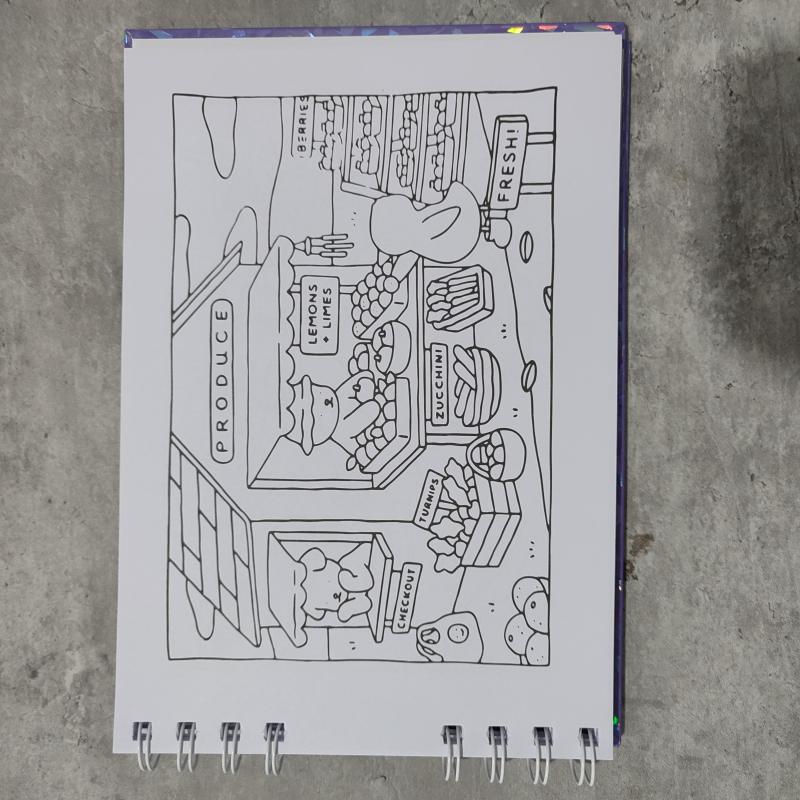 Креативная милая капибара, раскраска с персонажами, детская раскраска, животная тематика, книга для граффити, детский подарок на день рождения