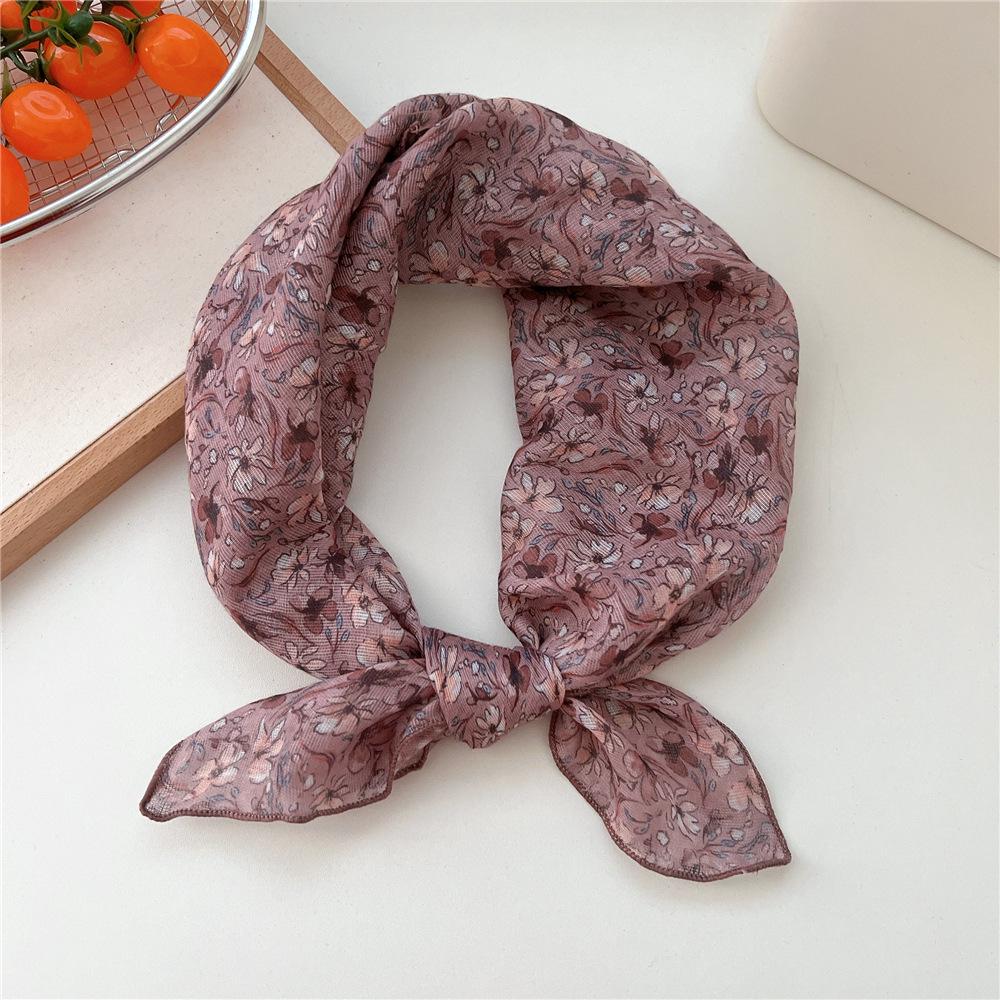 Korean-Inspired Cotton Linen Silk Scarf - Elegant, Simple, High-End Neckerchief for Spring & Autumn