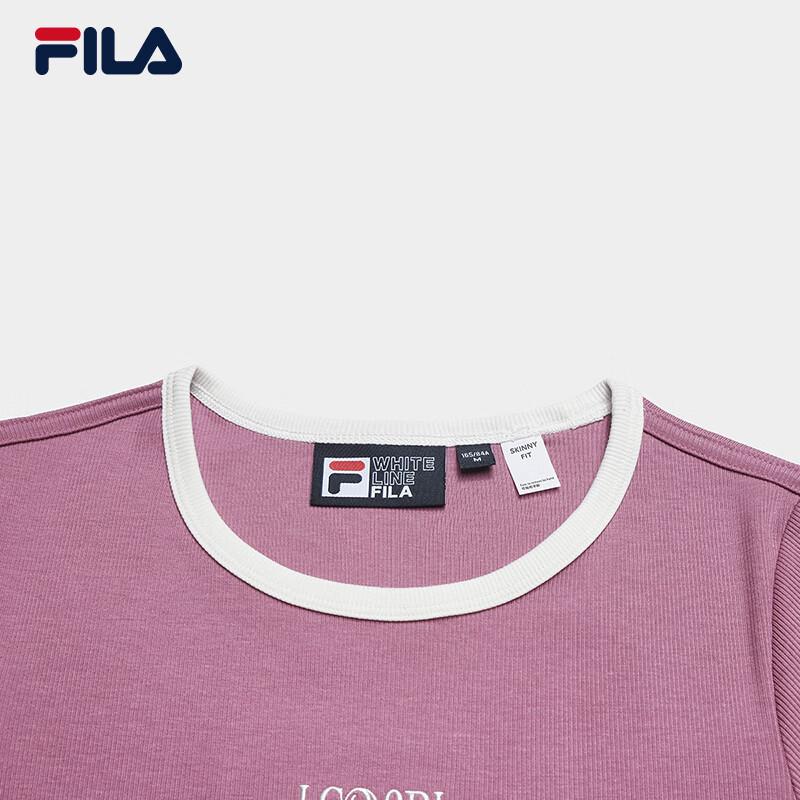 Fila Женская облегающая футболка в рубчик с коротким рукавом, лето 2026