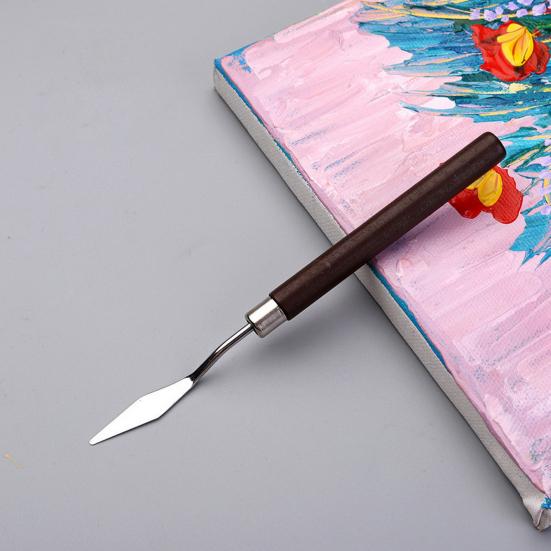 Набор шпателей для рисования с деревянной ручкой, 7 шт./компл., картина маслом из нержавеющей стали, художественная палитра, скребок для смешивания цветов, аксессуары для рисования