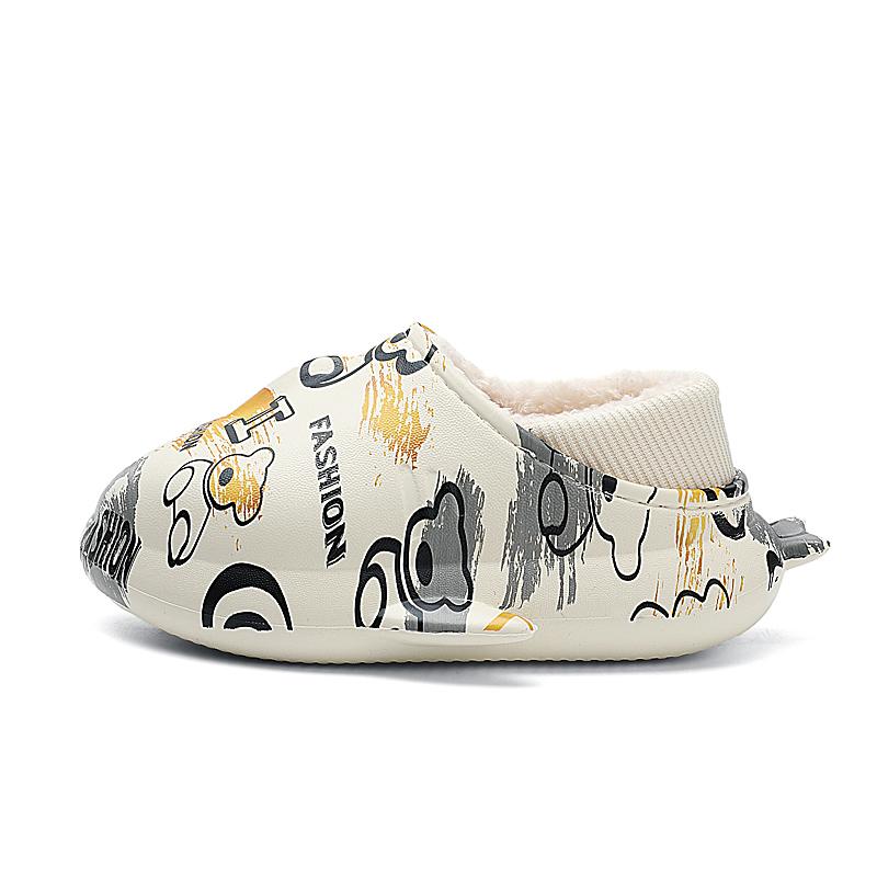 Зимние детские тапочки большого размера на толстой подошве, теплые, хлопковые, для дома, для улицы и дома, хлопковые тапочки 24-35