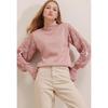 Women's Powder Half Turtleneck Lace Detailed Sweater
