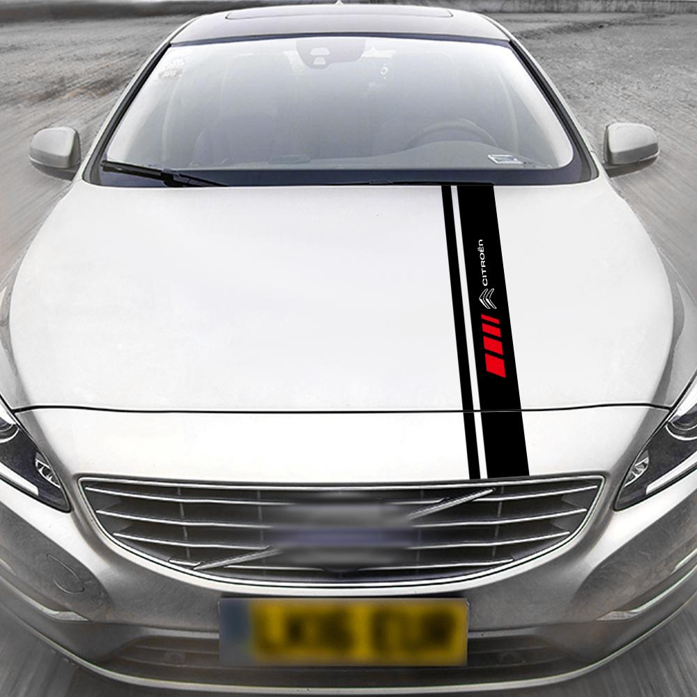 Car Hood Sticker Personalized Stripe Auto Body Decals Car Tuning Stickers For Citroen C1 C3 C4 Picasso C5 C6 VTS C-ELYSEE C5 C6