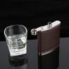 Men Faux Steel Vodka Leather Wrapped Stainless Hip Whiskey Alcohol Flask 5-9oz