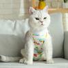Костюм для отлучения котят Мультяшный узор Защита от вылизывания Мягкий для кожи Кошки для послеоперационного восстановления Питомцы Товары для домашних животных