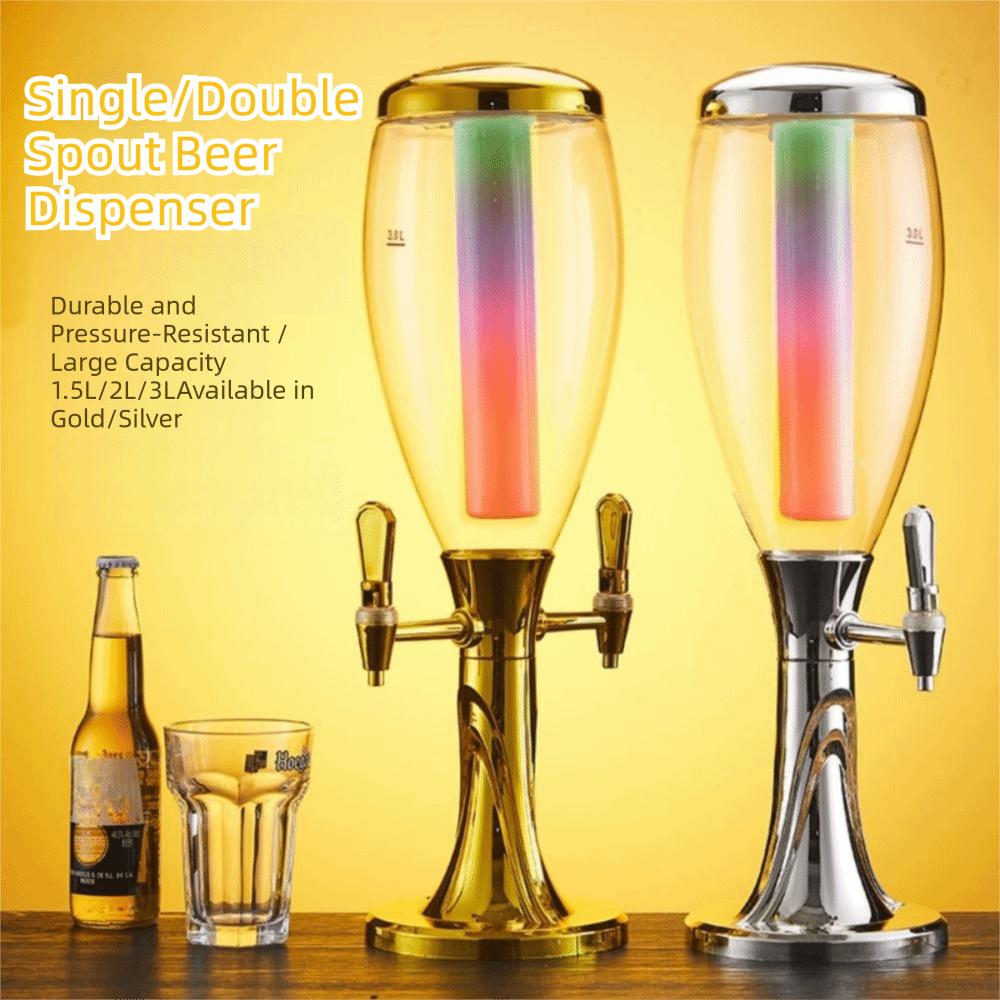 with Icicles Beer Dispenser Dual-Head Faucet Beverage Machine Creative Drink Holder Hotel Use