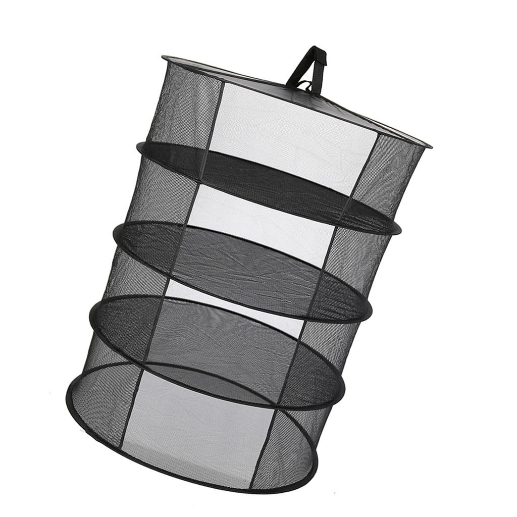 8 Layers Hanging Basket Folding Drying Rack  Dry Net Opening Shape Dryer Bag Mesh 600mm Diameter For Herbs Flowers Buds