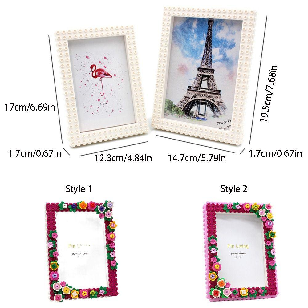 Color Block DIY Photo Frames Handmade Wall Photo Holder Flower Picture Frame  Family Activity Gift