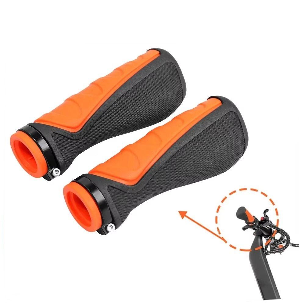 Soft Rubber Cycling Handle Grips Orange Black Electric Scooter Handlebar  Outdoor Sports