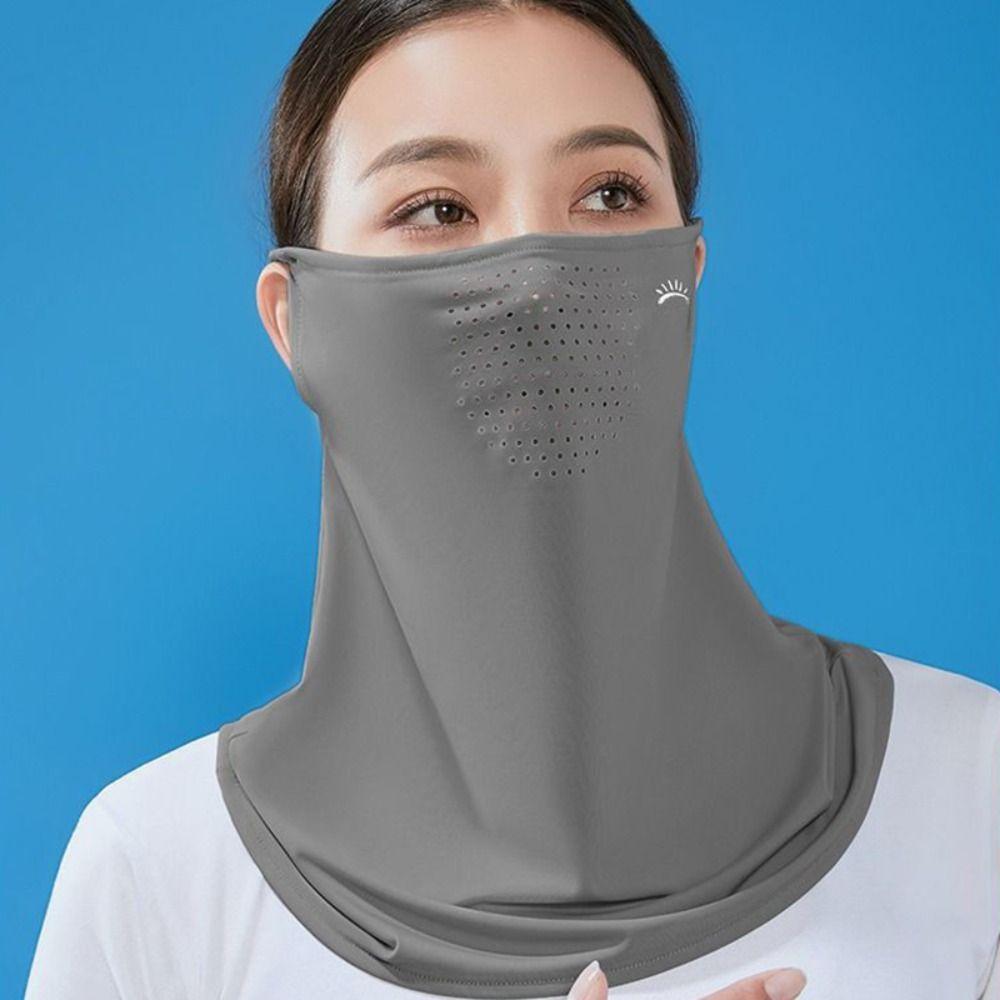 Summer Face Scarves Face Cover Solid Color Sunscreen Face Scarf Breathable Neck Wrap Cover Golf