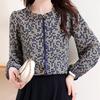 Chiffon Shirt Women's Spring and Autumn Fashion Long Sleeved Top Printed Casual Loose Shirt