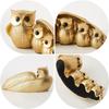 Golden Owl Family (Mother & Child) for Home Decor (Pack of 1, Golden)