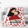 Флисовые пледы Mafalda Heart Мультяшные Аниме Креативные пледы для дома Отеля Дивана 125*100см Покрывала