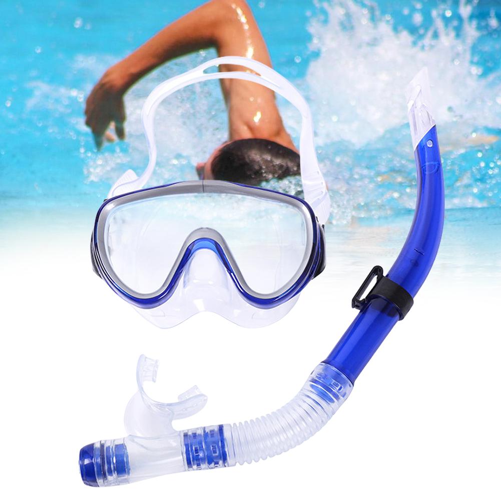 Diving Mask & Snorkel Set Adjustable Scuba Diving Mask No Leakage Dry Snorkel Set for Swimming Snorkeling