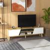 Scandinavian TV Stand for 65" TVs, 2 Doors, 2 Shelves, Cable Management, 150x30x42cm