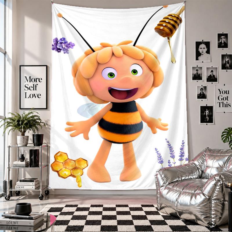 Wall TapestryDie Biene Maja Art Hanging Cloth Decorative Background Cover for Room Decoration