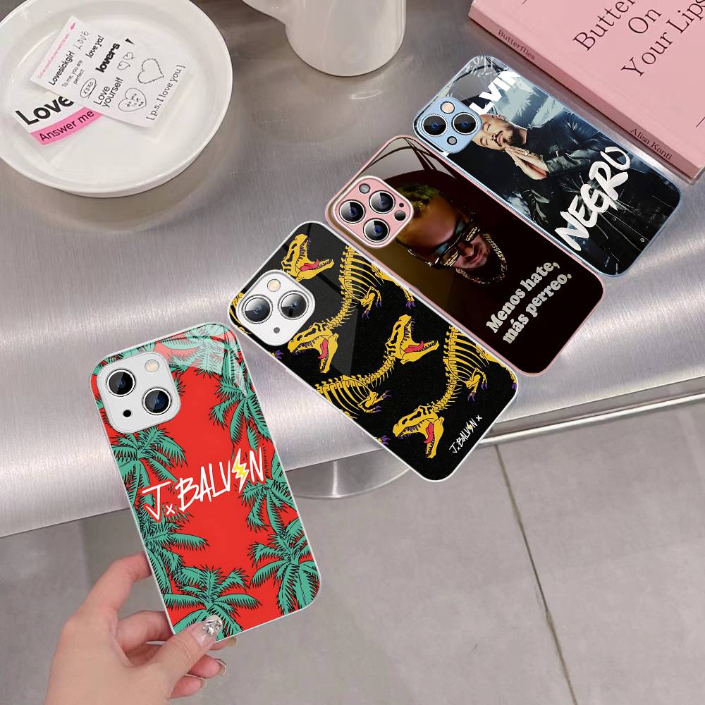 Vintage Popular J-J B-Balvin Singer For IPhone 14 13 12 Mini 11 Pro XS Max X XR 14 Plus Tempered Glass Cover