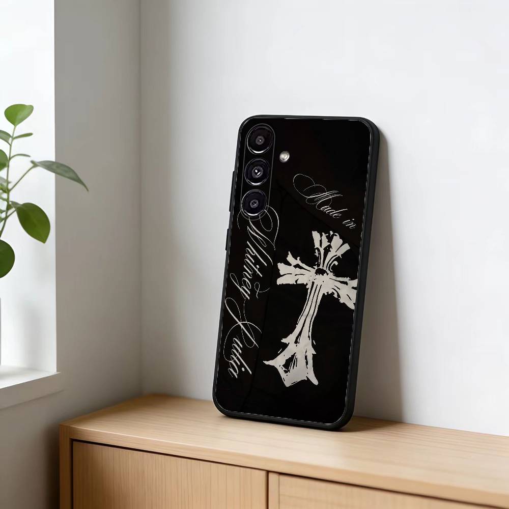 Черный Чехол-Накладка с Готическим Крестом C-Cool для Samsung Galaxy A91,80,73,72 ,71,53,52,32 ,31,22,21s,20, Мягкий Черный Чехол