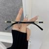 Винтажные прозрачные очки без оправы с квадратными линзами для женщин и мужчин, модные прозрачные очки с металлическими шарнирами