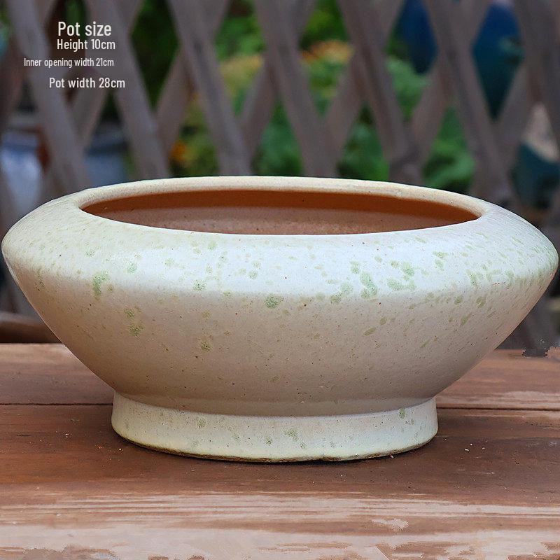 Handmade Retro Ceramic Pot: Large Opening Succulent & Flower Planter for Chlorophytum, Rose, Orchid, & Green Plants