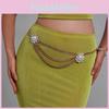 Pearl Stylish Artificial Flower Metal Waist Chain For Women Casual Or Use Formal