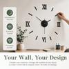 50cm DIY Wall Clock Acrylic Wall Clock Sticker DIY Creative Mirror Wall Clock  Home Office Decor