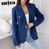 Autumn Winter Long Sleeve Single Breasted Solid Color Suit Jacket for Women Jackets & Coats