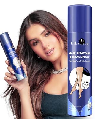 Крем-спрей для удаления волос Urban yog для женщин | Безболезненный спрей для удаления волос на теле для ног, рук, подмышек и спины (200 мл, Тюльпан (синий))