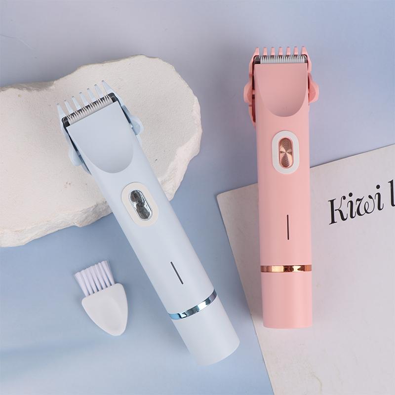 Женские электрические бритвы 2 в 1 с двумя головками, безболезненный триммер для бикини, влажный и сухой, для женщин, лобковые волосы, съемная головка, электробритва