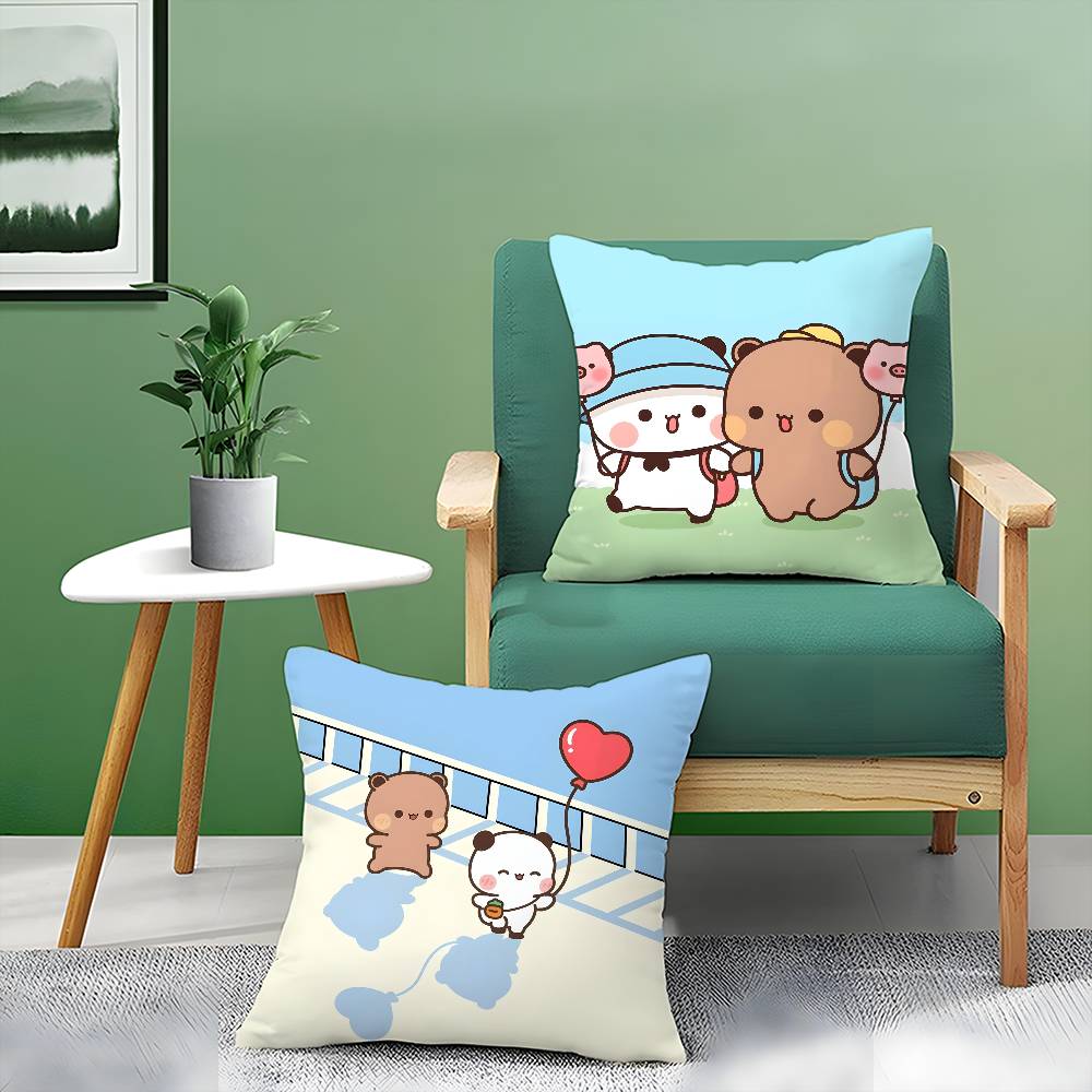 Популярный мультфильм Бубу и Дуду Милая наволочка Комфорт Диван-кровать Шелковистая элегантная Невидимая молния Декоративная наволочка