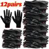 24 ПАРЫ Нейлоновые Защитные Рабочие Перчатки с Нитриловым Покрытием Строительные Отличный Захват Садовые Захват Промышленные Защитные Рабочие Перчатки