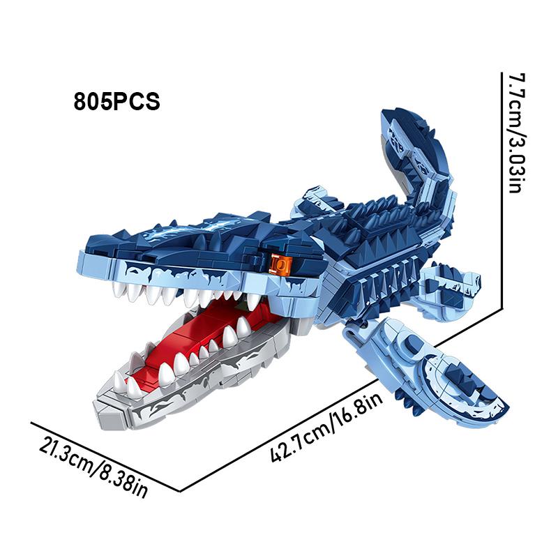 Конструктор Побег из Пасти Дракона Мир Юрского Периода Атакующий Корабль Мозазавра Кирпичики Игрушки Тема Динозавры Для Детей Подарок