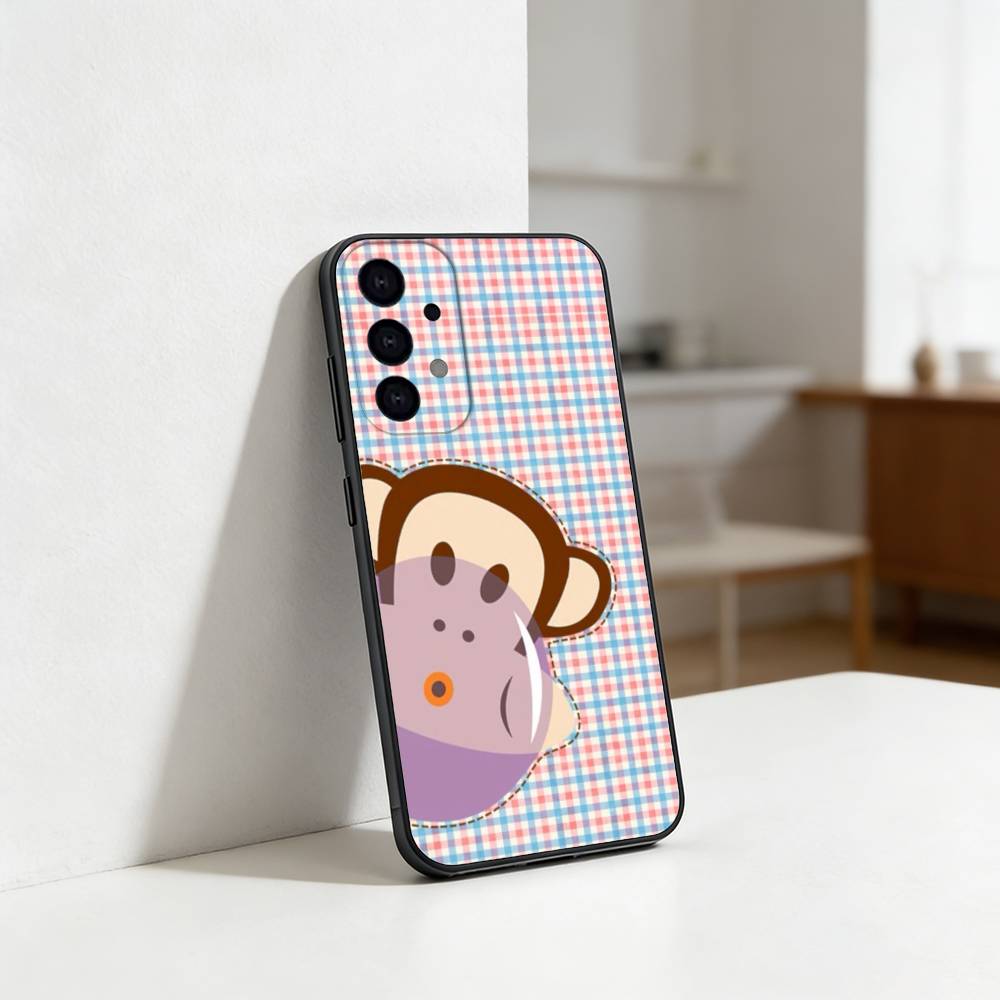Милый забавный американский бренд P-Paul Frank Чехол для телефона для Samsung S25,S24,S21,S22,S23,S30,Ultra,S20,Plus,Fe,Lite Черный корпус