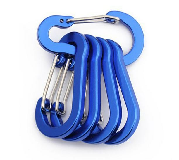 Multicolor No. 5 Aluminum Steel Gourd-Shaped Carabiner for Bottles and Backpacks