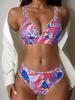 Европейское и американское сексуальное облегающее бикини-триангл с принтом и открытой спиной для женщин