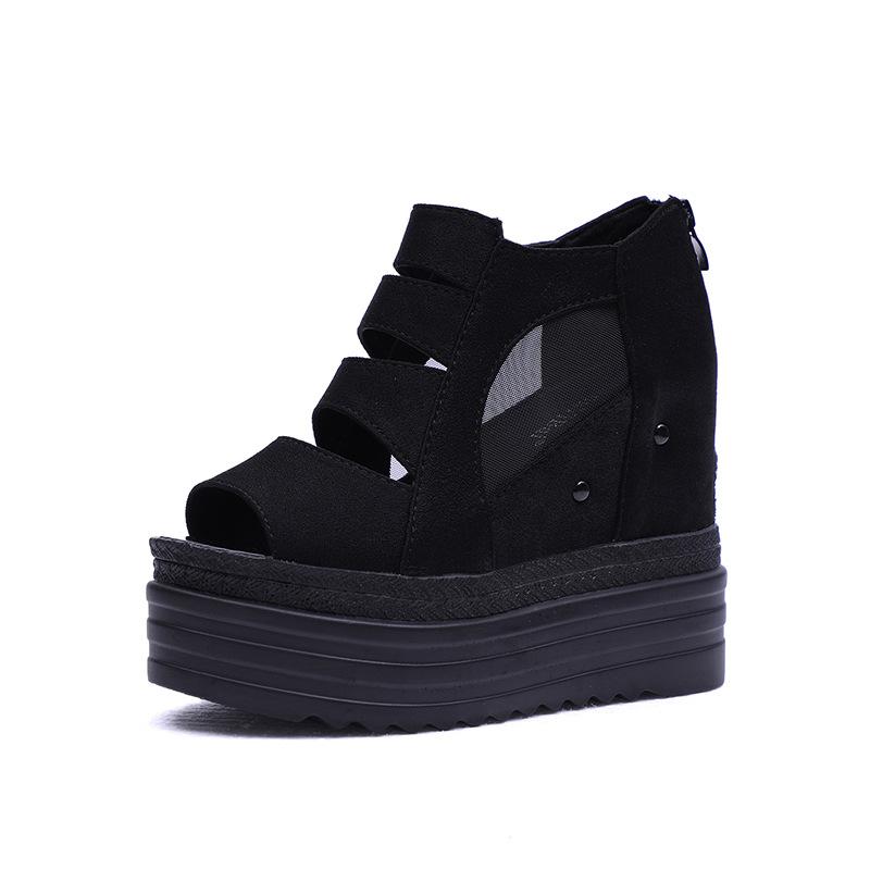 Comemore New Peep Toe High Heels Gladiator Sandals Women Platform Shoes Summer Lace Breathable Wedges Sandal Single Shoe