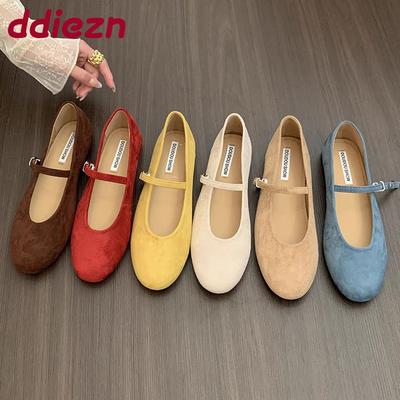 Модная обувь с ремешком и пряжкой, женские балетки Мэри Джейн, женская неглубокая модная обувь с круглым носком, женские балетки, туфли для танцев, новинка 2025