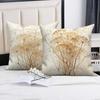 4Pcs/Set Pampas Grass Pillow Covers, Boho Botanical Cushion Cases, Polyester/Linen, Machine Washable Minimalist Farmhouse Decor