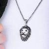 925K Sterling Silver Lion Head Pendant Necklace for Men,  Byzantine Chain,  Unique Luxury Gift for Him,  Bold Statement Jewelry