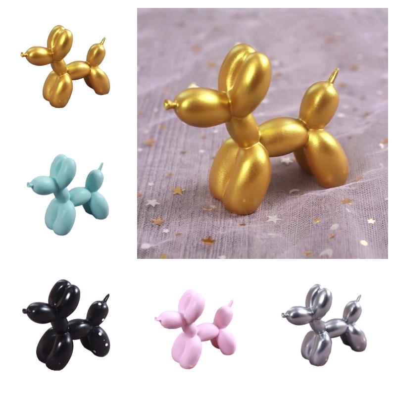 Vibrant Balloon Dog Cake Toppers Resin Material Variety Of Colors Cake Dress-up Accessories Birthday Party Decor Characters)