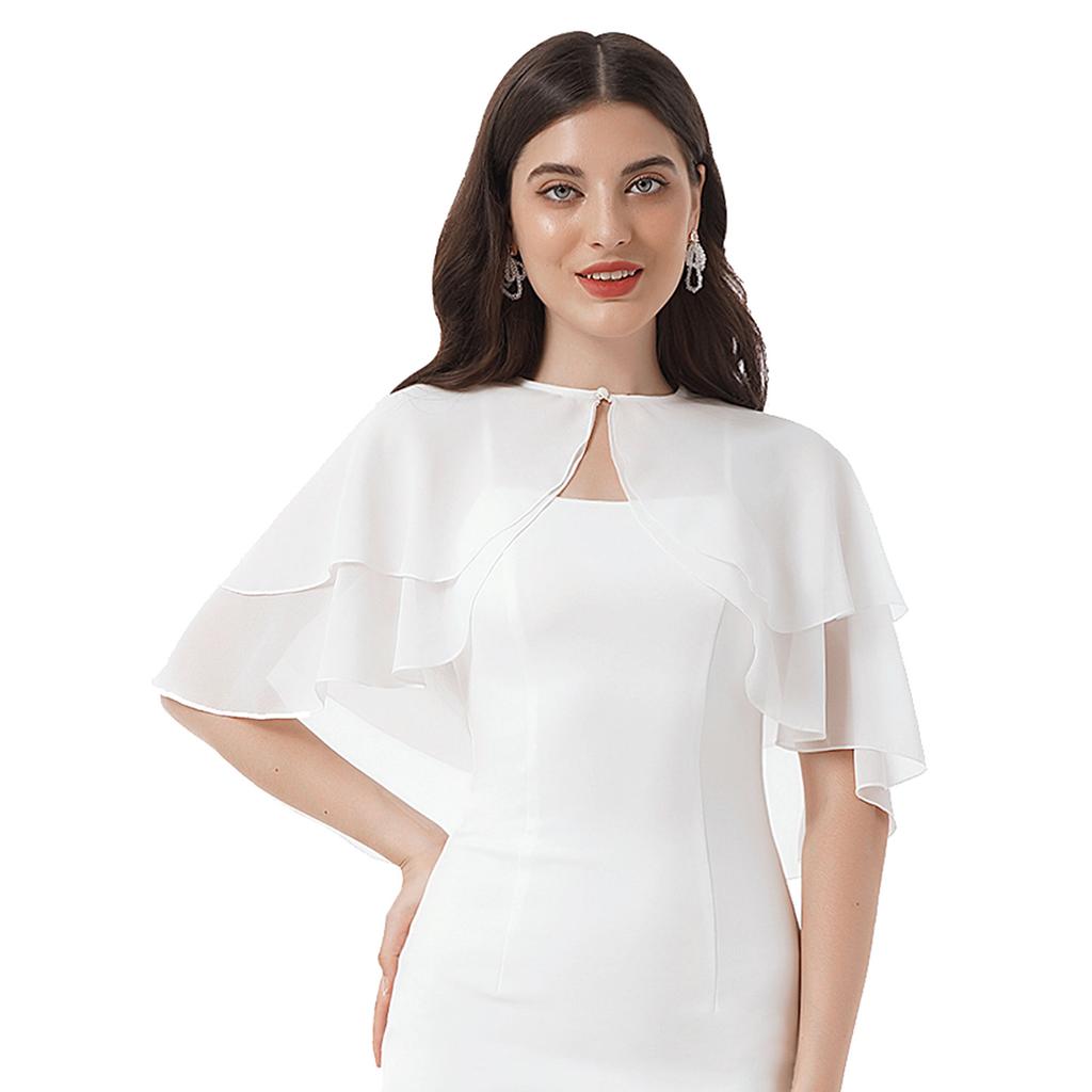 Женская элегантная шифоновая накидка-накидка-болеро с рюшами, аксессуары для вечеринки, свадьбы, куртки