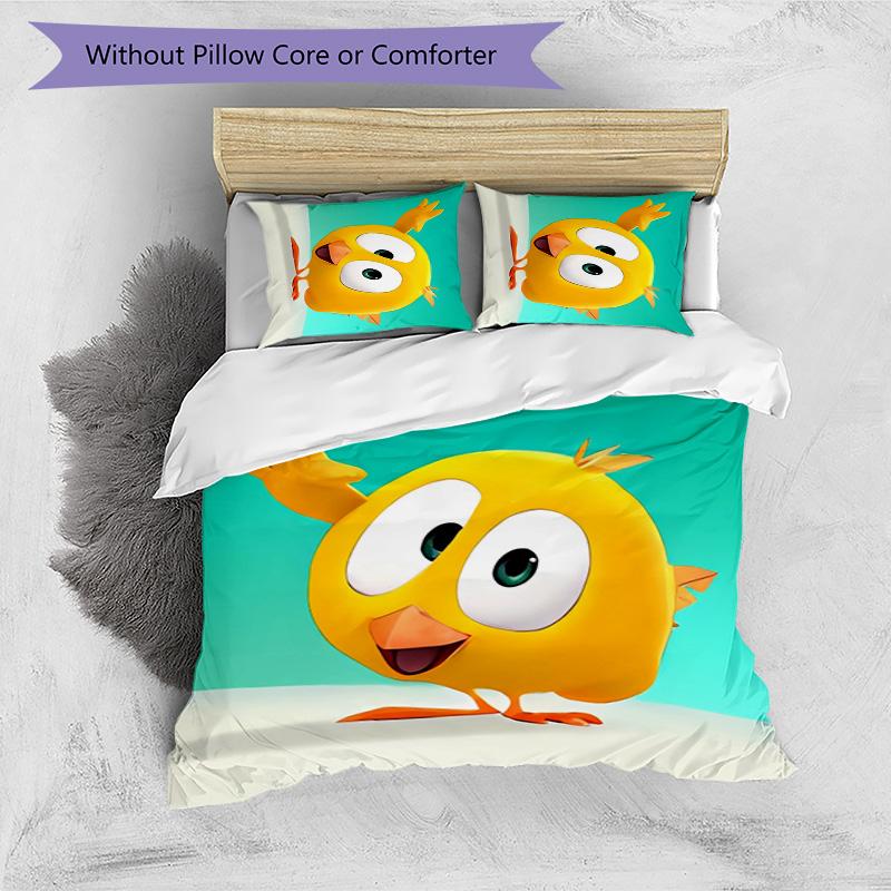 3pcs T'es Ou Chicky pattern bedding set duvet cover set includes duvet cover &pillowcases,perfect all season bedroom decoration&gift