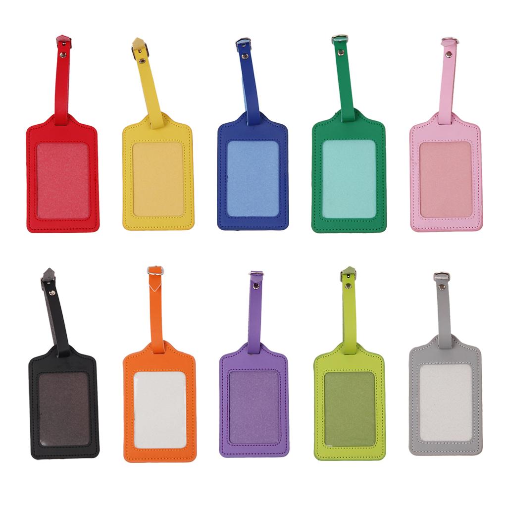 Leather Luggage Suitcase Address Name Holder Boarding Pass Tags Anti-lost Colorful Identifier Card Label Accessories