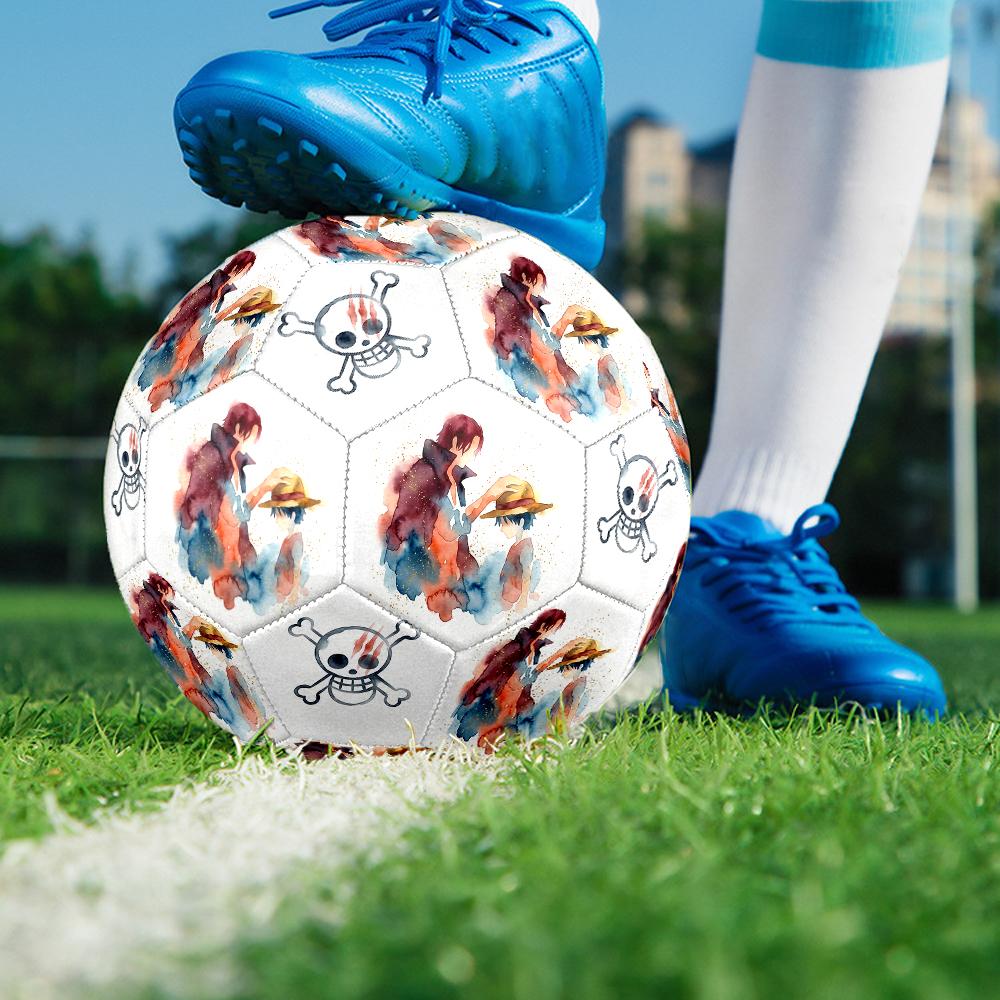 1pc One Piece Football Soccer Ball Size 5 Indoor Soccer Ball Fashion Colorful Backyard Game -Great For Sports Fans Gift HE16