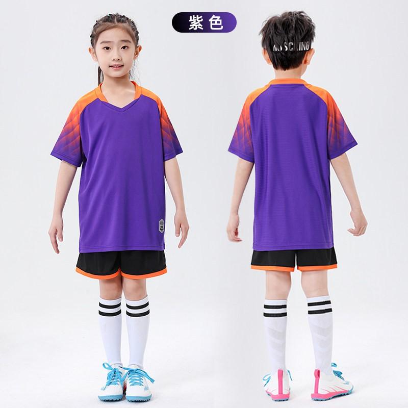 Kids Soccer Uniform Set Quick Dry Breathable Training Match Jersey Short Sleeve Sportswear Boys Girls