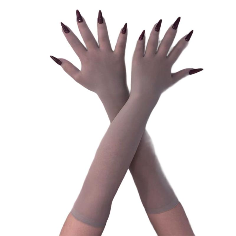 1 пара бесшовных сетчатых перчаток для пальцев, забавные перчатки для косплея, Хэллоуина, клубных танцев, свадебной вечеринки, аксессуары, перчатки для ногтей